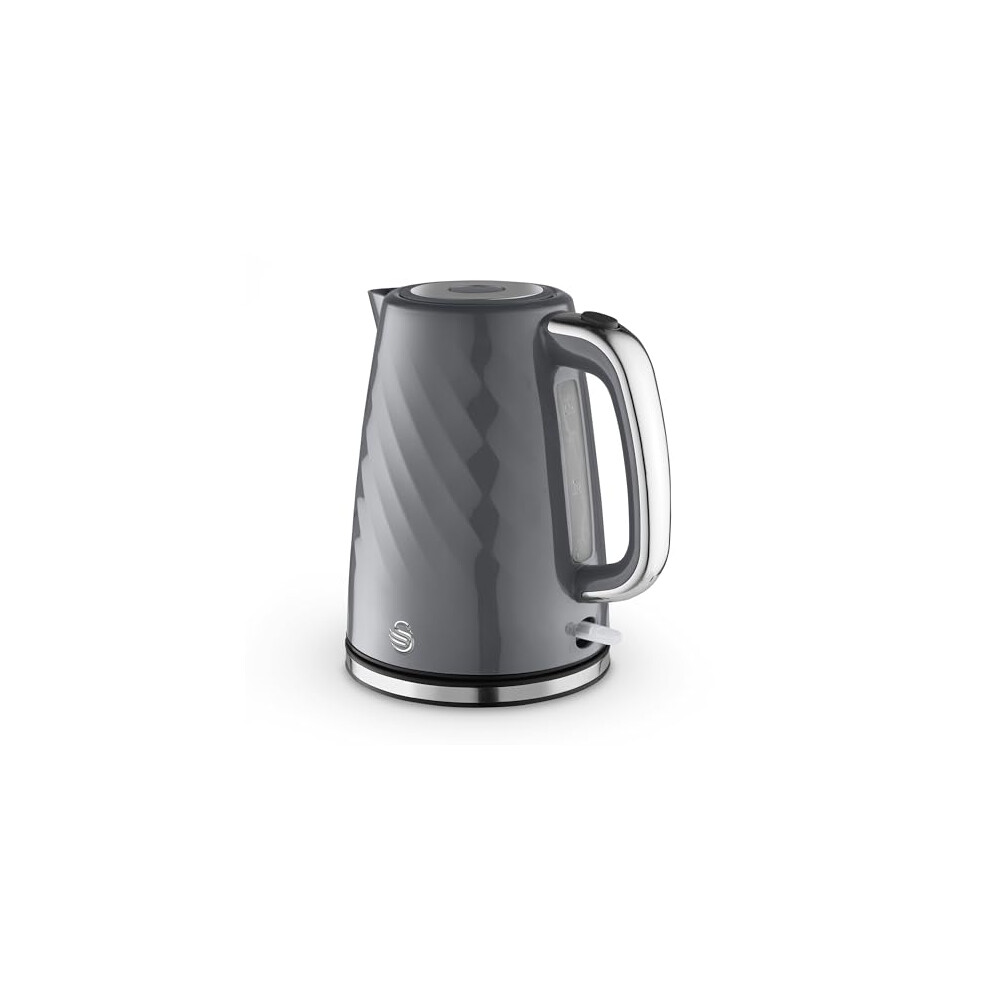 Swan Sk14611gry Windsor Rapid Boil Kettle With Removable Limescale Filter, Boil Dry Protection And Hidden Cord Storage, 1.7L, 3Kw, Grey