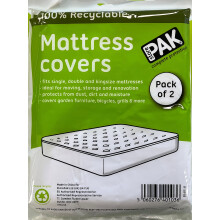 StorePAK 2PK King Size Mattress Cover Bags for Moving, Storage or Transport - Mattress Protector Storage Bag - Strong, Re-usable, Waterproof,