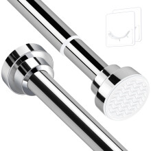 Stainless Steel Extendable Shower Curtain Rod Tension Pole, including 2 Holders,Net Voile Curtains Rail,Adjustable Telescopic Rods Extendable for