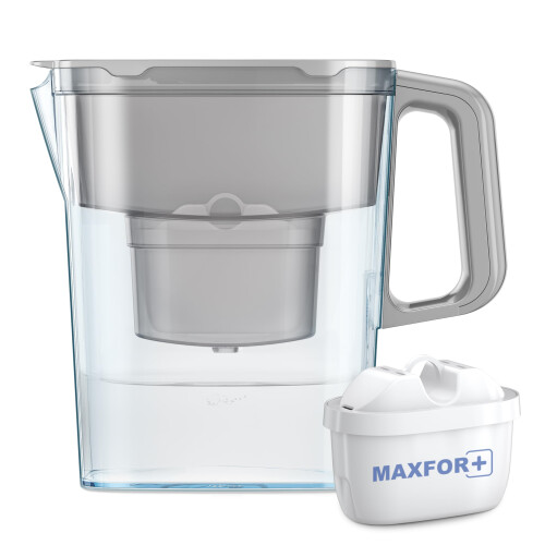 Aquaphor AQUAPHOR Water Filter Jug Compact with 1 X Maxfor+ Filter - 2.4L Capacity - Grey 1