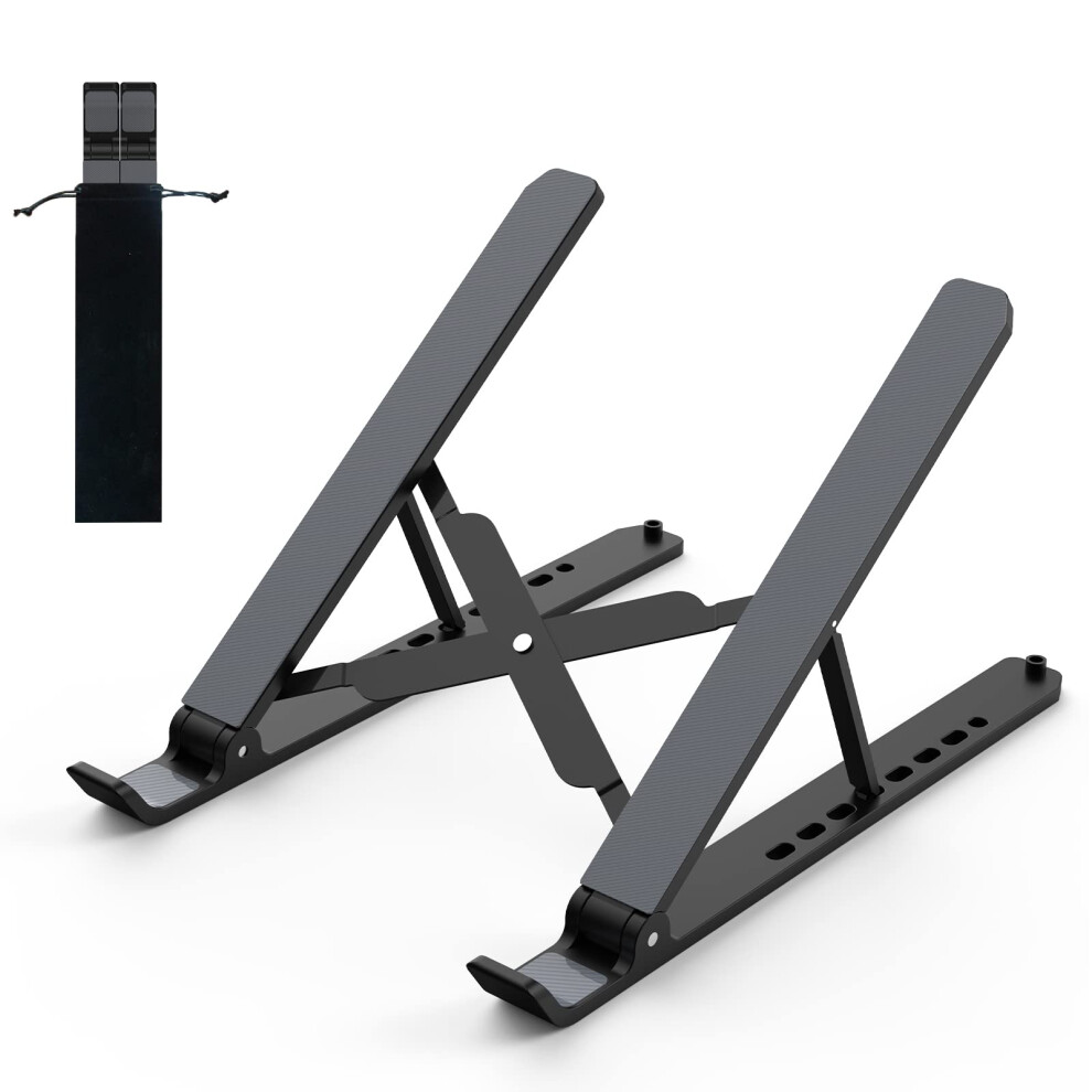 Tonmom Laptop Stand For Desk, Adjustable Laptop Riser Abs+Silicone Foldable Portable Computer Holder, Ventilated Cooling Notebook Stand For 10-15.6? 5051219584817
