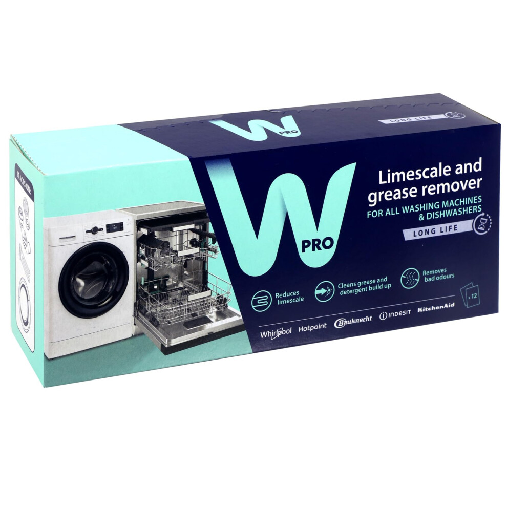WPRO Indesit Limescale And Detergent Descaler and De Greaser (Box Of 12) Helps Kill Bacteria And Eliminates Odours And Keeps Your Washing Machine