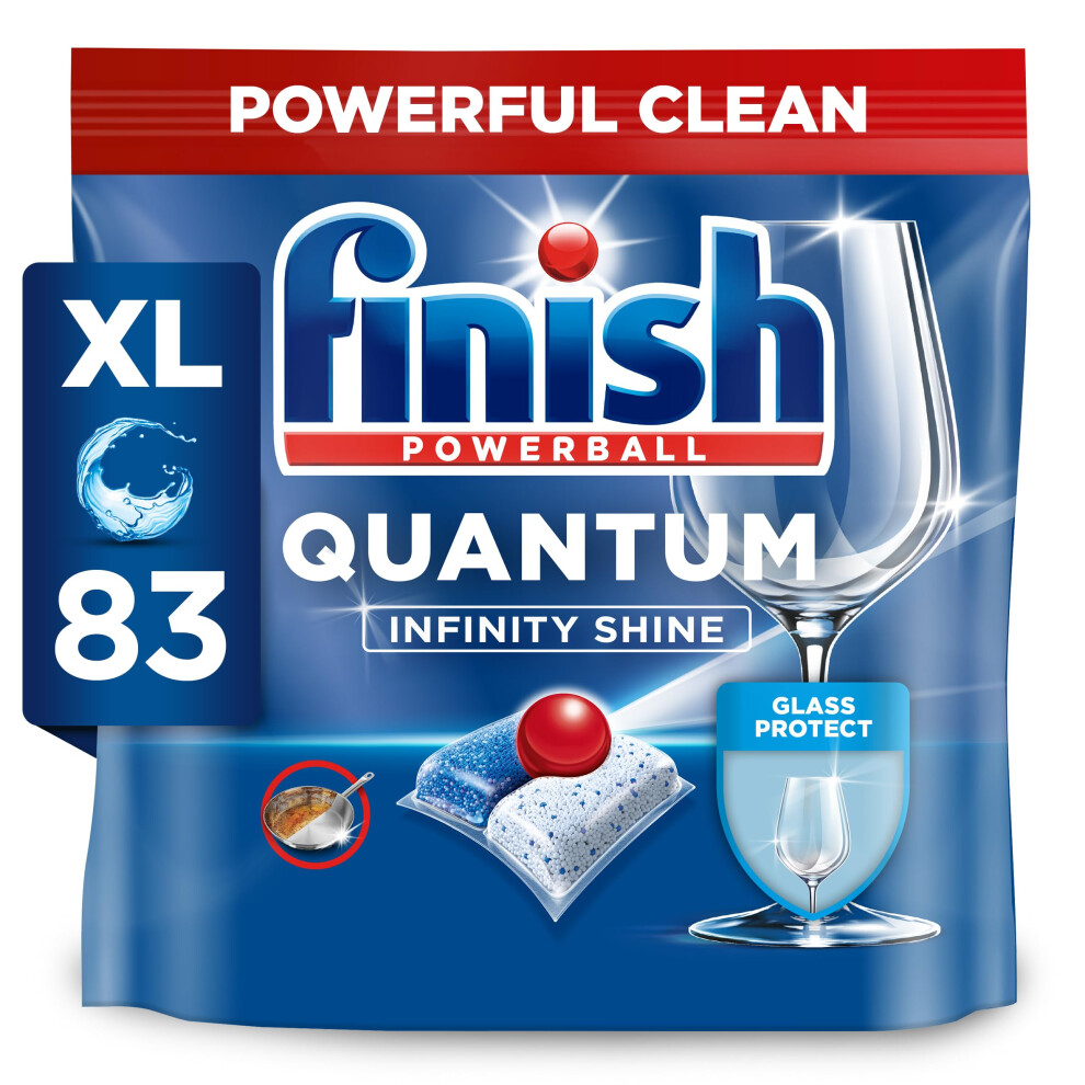 Finish Quantum Infinity Shine Dishwasher Tablets Bulk | Scent : Regular | Size : 83 Dishwasher Tabs | For Sparkling Clean,Packaging May Vary