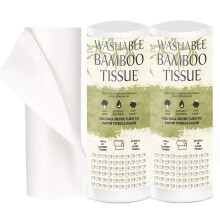 TANNESS 2-Pack Bamboo Kitchen Rolls ? Washable, Reusable Tissue Made from Soft, Absorbent Bamboo Fibres, Durable, All-Purpose 2-Ply Kitchen Paper