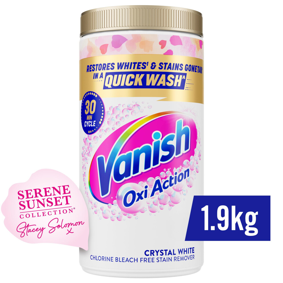 Vanish Fabric Gold Oxi Action Powder Stain Remover Whites, 1.9 kg