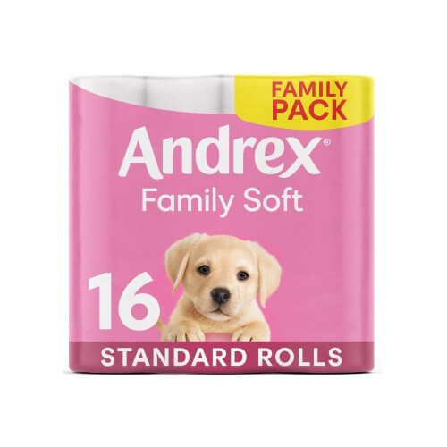 Andrex Andrex Gentle Clean Toilet Rolls Pack, 16 Count (Pack of 1)