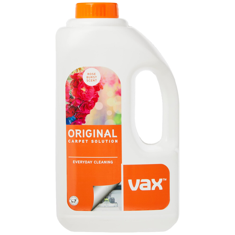 Vax Original 1.5L Carpet Cleaner Solution, Stain Remover Shampoo, Rose Burst Scent, Suitable for Everyday Cleaning, 1-9-142055, White