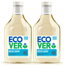 Ecover Concentrated Non-Bio, Laundry Detergent, Laundry Washing Liquid, Lavender and Sandalwood, 2x Pack of 40 Washes, 2x 1.43L