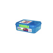 Sistema Bento Box LUNCH | Lunch Box with Yoghurt/Fruit Pot | 1.65 L | BPA-Free | Assorted Colours (Varies by Pack) | 1 Count