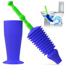 Luigi's - The World's Best Toilet Plunger | The Big, Blue & Green Unblocking Machine | Heavy Duty Unblocker with Unique Bellows Design | Clears &