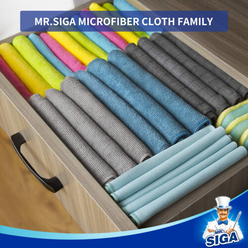 MR.SIGA Microfiber Cleaning Cloth,Pack of 12, Size:32 x 32 cm 2