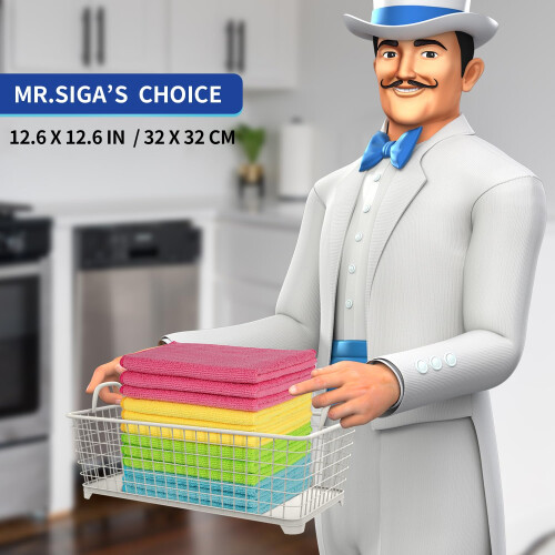 MR.SIGA Microfiber Cleaning Cloth,Pack of 12, Size:32 x 32 cm 1