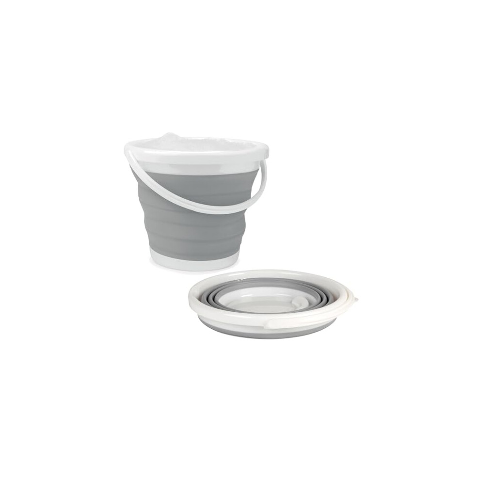 Beldray Collapsible Bucket - 10L Foldable Silicone Bucket, Sturdy Handle, Ideal for Travelling & Fishing, Space-Saving Design, Multi-Purpose Bin,