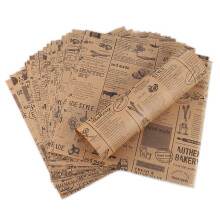 Hejo100PCS Greaseproof Paper Sheets, Burger Wrapping Oil Proof Papers, Old Newspaper Printing Style Food Wrapping Paper, Good Ideal for Bread Sandwich