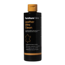 Furniture Clinic Leather Ultra Clean - 250ml - All-Purpose Leather Cleaner - Leather Cleaner for Sofas - Leather Car Interior Cleaner - Deep Cleans