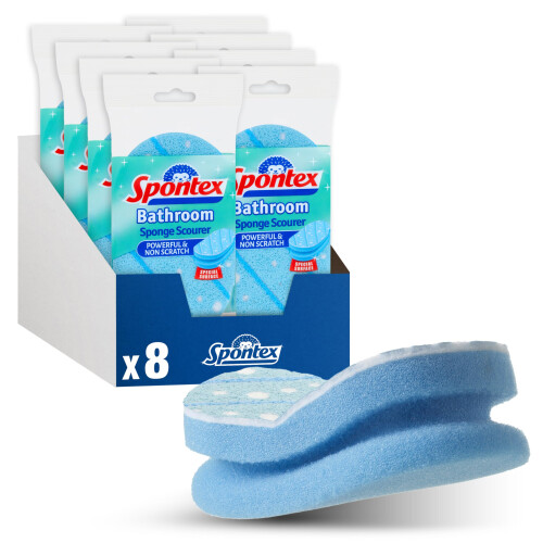 Spontex Bathroom non-scratch sponge scourer (Pack of 8)