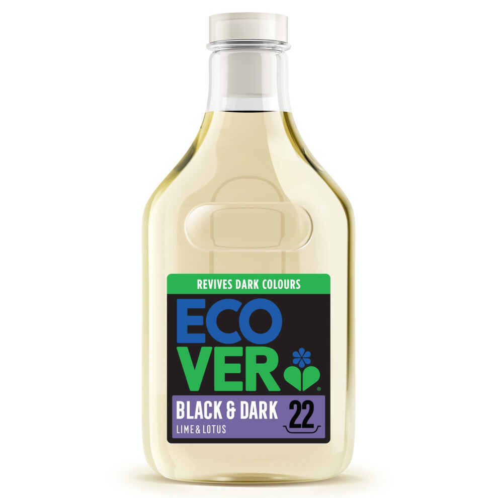 Ecover Delicate Bio Laundry Detergent, Black And Dark Laundry Washing Liquid, Fresh Lime & Lotus, Pack of 1, 22 Washes, 1L