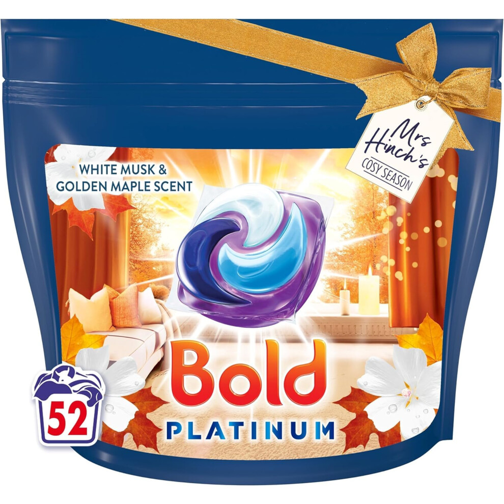 Bold Platinum PODS? Washing Liquid Capsules, White Musk & Golden Maple, Cosy Vibes Edition, 52 Washes