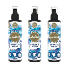 Fabulosa, Antibacterial Spray and Wear Dry Washing Fabric Clothes Freshener Spray Pack, Blue, 250ml, Fresh Breeze (Pack of 3)