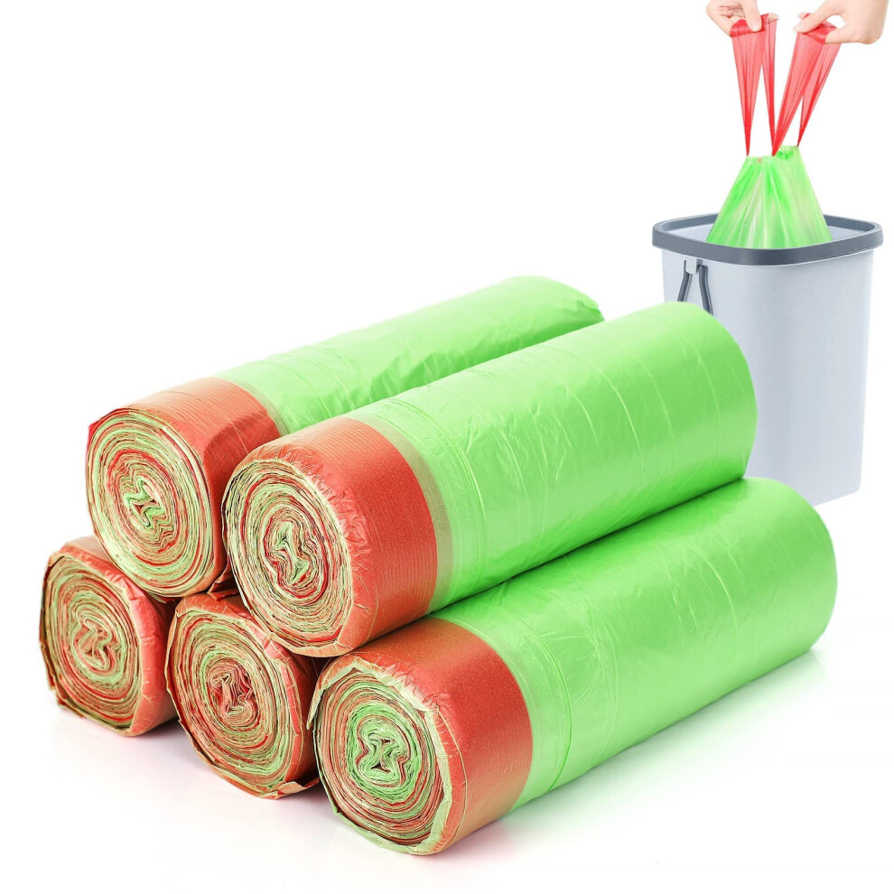 10-15L Bin Bags Liners Drawstring,Biodegradable Food Waste Bags 100 Count,2025 Thickened- Durable -Tough Caddy Bin Bags for Pedal