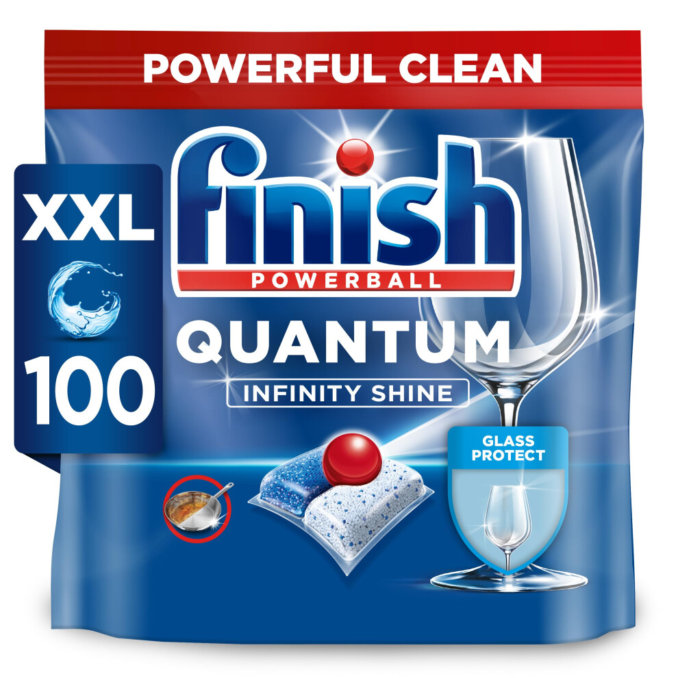 Finish Quantum Infinity Shine Dishwasher Tablets Bulk | Scent: Fresh | Size: 100 Dishwasher Tabs |For Sparkling Clean