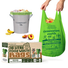 70 bags 10L | Super Strong Food Waste Corn Starch Compostable Caddy Liners | Biodegradable Bin Bags | Caddy Bin Liners | Compost Bags for Caddy |