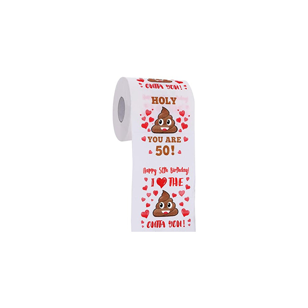 AOZITA 50th Birthday Gifts for Women Men, Happy Prank Toilet Paper, 50th Birthday Decor, Party Supplies Favors, Funny Gag Gifts Novelty Bday Present