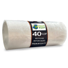 HooriPoori 100l 40 Extra Clear Recycling Bags 35 ?m Thick Leak Tear