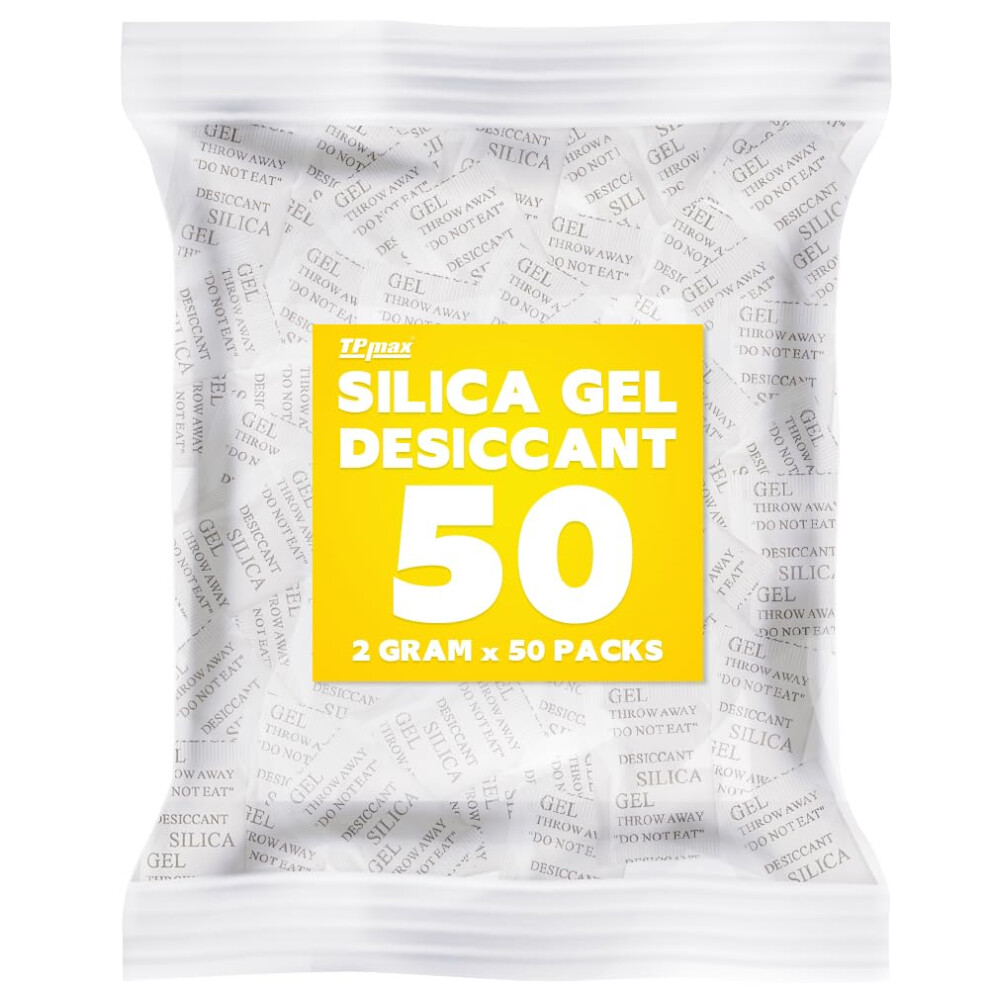 Tpmax 50 Packets 2 Gram Silica Gel Desiccant Absorber Dehumidifiers