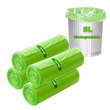 Biodegradable Bin Liners 80 PCS, 5 Litre Food Waste Bags Caddy Liners Small, 5l Thick Recycling Trash Garbage Rubbish Bags Compostable for Garden