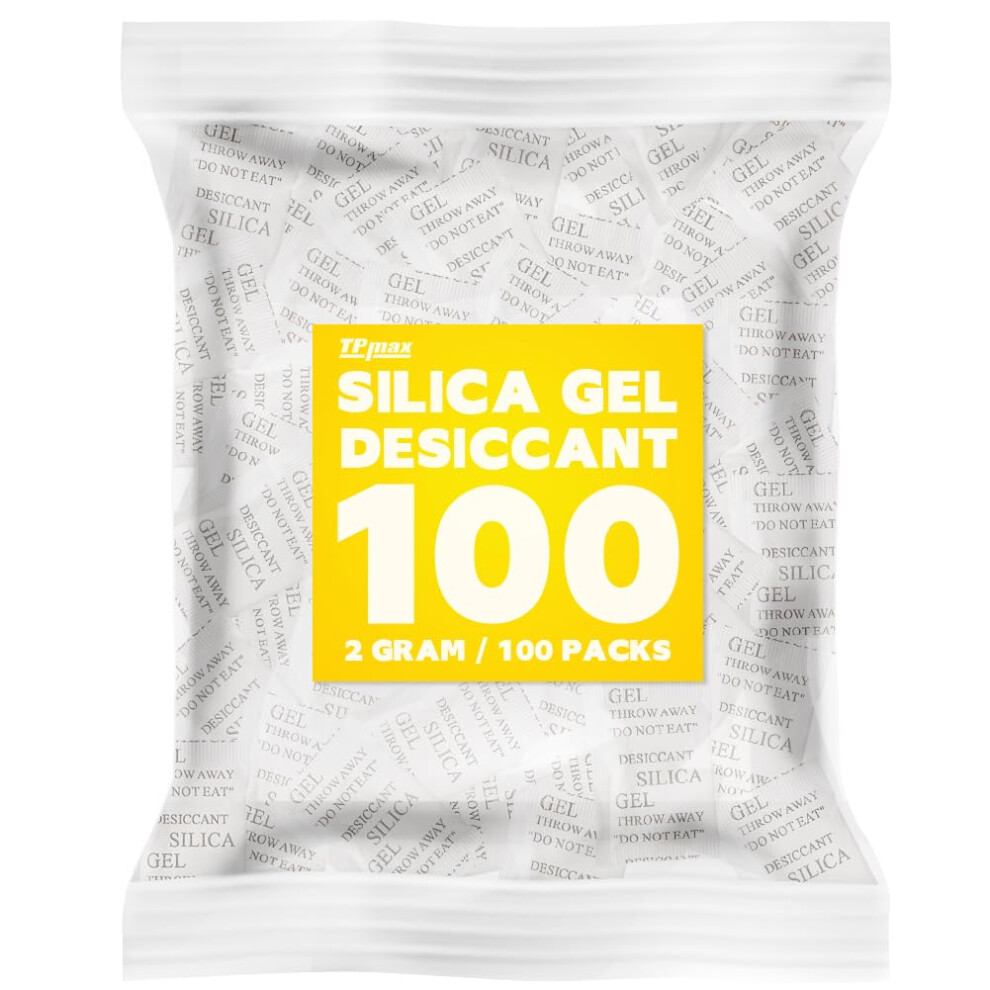 Tpmax 100 Packets 2 Gram Silica Gel Desiccant Absorber Dehumidifiers