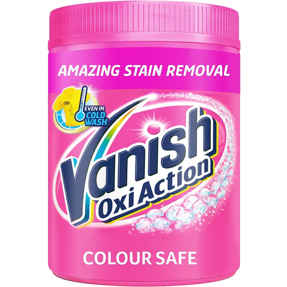 Vanish Oxi Action Colour Safe Stain Remover Powder for Clothes 1Kg, 1st Time Amazing Stain Removal Even In 30?C Cold Wash, Lifts Tough Stains,