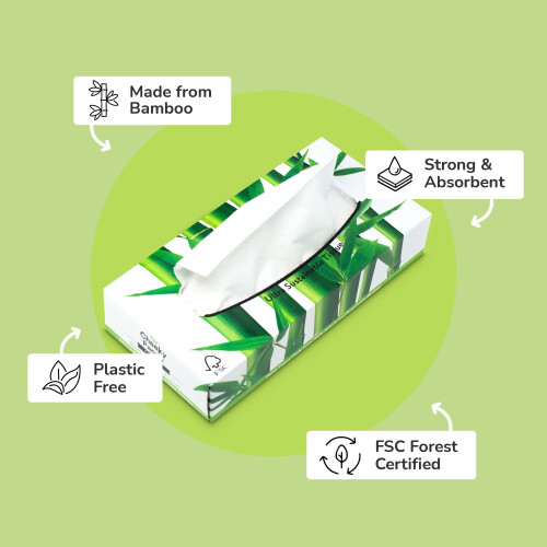 The Cheeky Panda The Cheeky Panda Bamboo Facial Tissues | 12 Cube Tissue Boxes | Soft Face Tissues | Plastic Free Tissues Box Multipack 1