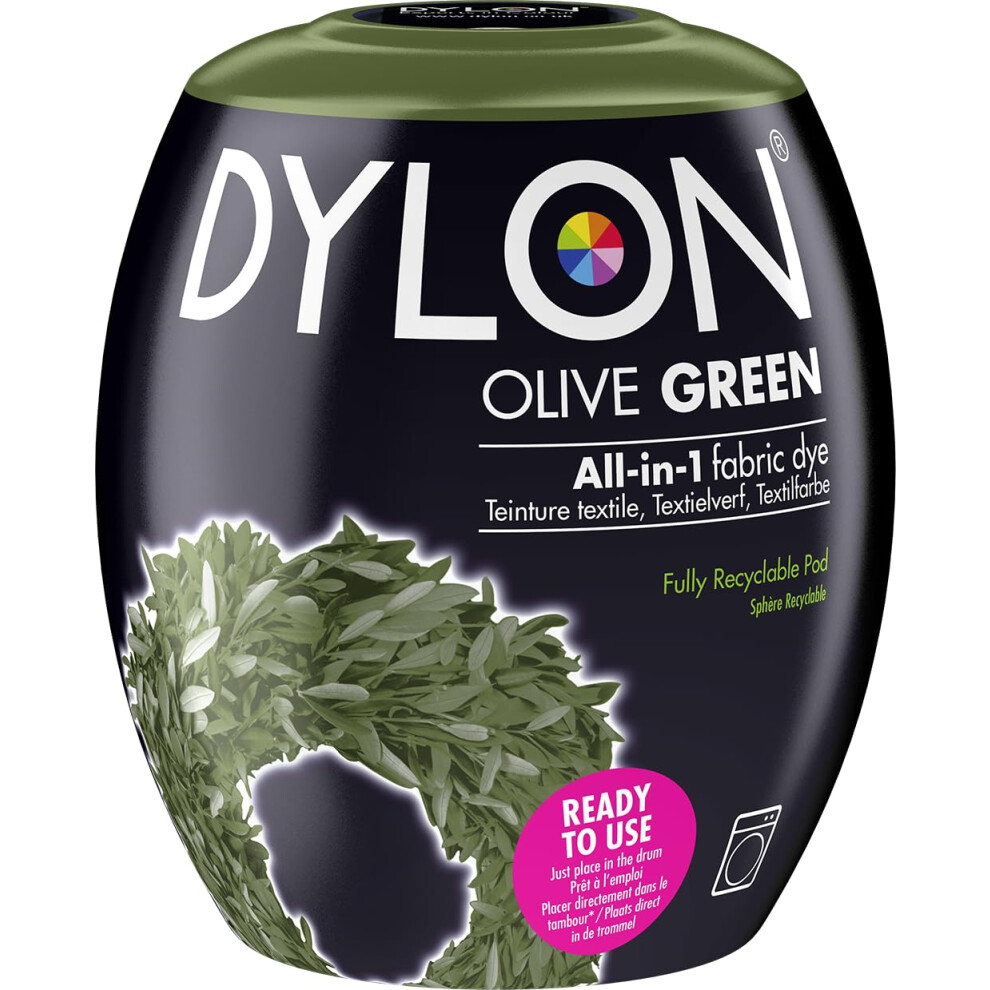 DYLON Washing Machine Fabric Dye Pod for Clothes & Soft Furnishings, 350g ? Olive Green