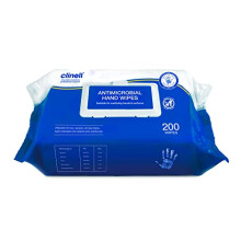 Clinell Antimicrobial Hand Wipes - Pack of 1 - 200 Wipes - Antibacterial, Suitable for Hands and Surfaces - Dermatologically Tested, Kills 99.99% of