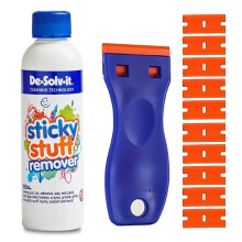 De Solv It Sticky Stuff Remover Liquid 250ml - With Multi-Surface Cleaning Tool & 10 Spare Replacements - Ideal for Label remover, Tar, Chewing Gum