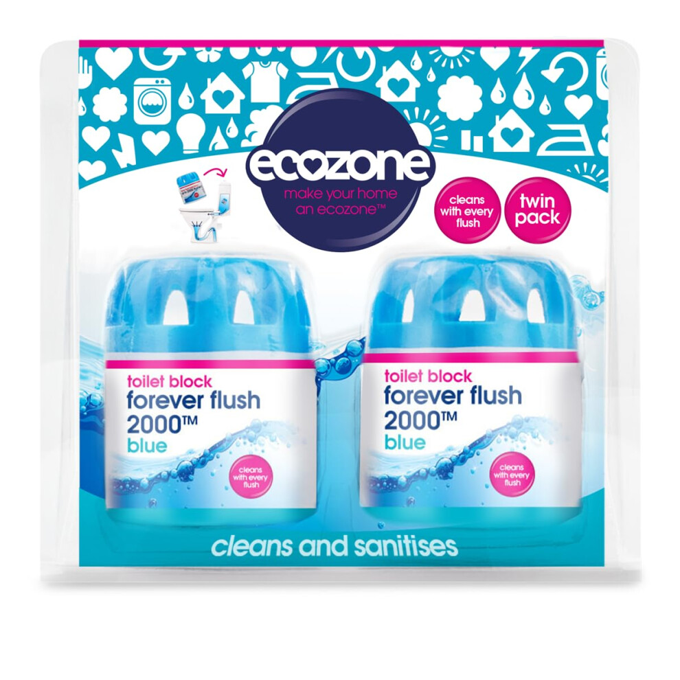 Ecozone Forever Flush 2000 Toilet Block Twin Pack,blue