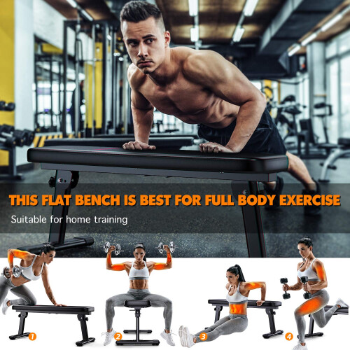 WINNOW Weight Bench Folding Workout Bench with Carrying Handle Flat Home Training Multiuse Fitness Bench 1