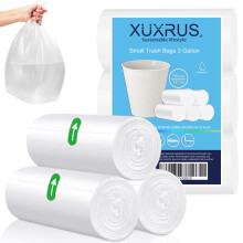 XUXRUS Pedal Bin Liners 10l Small Clear Plastic Bin Bags 78 Counts Strong Wastebasket Trash Can Bin Liners for Bathroom Toilet,Bedroom,