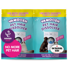 Vamoosh Pet Hair Dissolver- Pet Hair Remover for Washing Machines, 2x100g, Removes Odour Dissolves Dog, Cat, Horse, Animal Fur, Cleans Bedding in