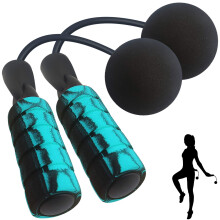 Weighted Jump Rope,Dermasy Updated Version Weighted Cordless Skipping Rope for Exercise Boxing Beachbody Training Fitness,Tangle-Free Rapid Speed