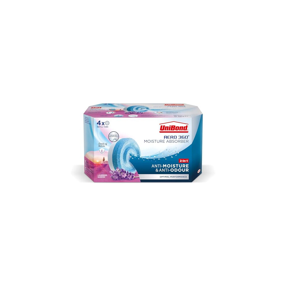 UniBond AERO 360? Moisture Absorber Lavender Garden Refill Tab, aromatherapy, ultra-absorbent and odour-neutralising, for AERO 360? Dehumidifier,