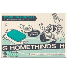 Homethings, 40 Eco-Friendly Dishwasher Tablets, Eco 3-in-1 Dishwasher Tabs, Highly Effective Cleaning, No Toxic Chemicals, Vegan & Cruelty-Free, No