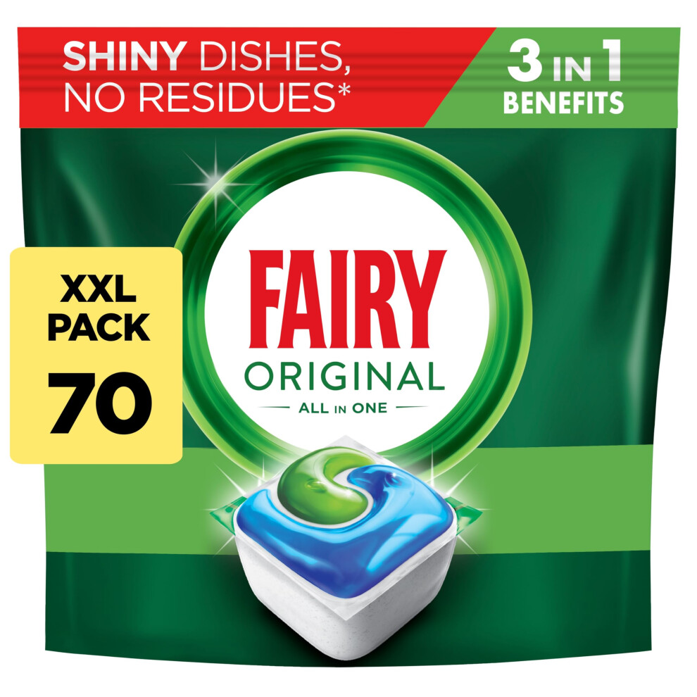 Fairy Original All In One Auto Dishwashing Tablet, 70Ct