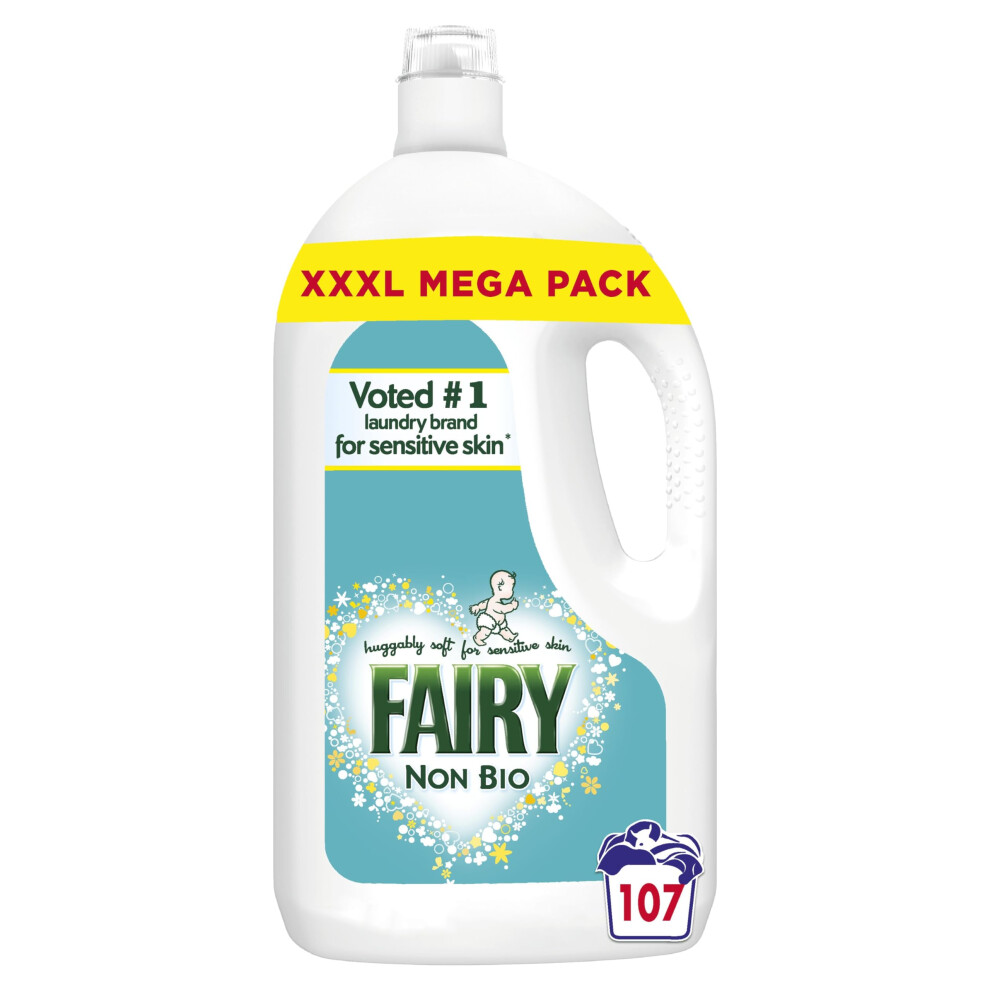 Fairy Non Bio Liquid Laundry Detergent, 107 Washes 3.531 L, Voted Number 1 For Sensitive Skin