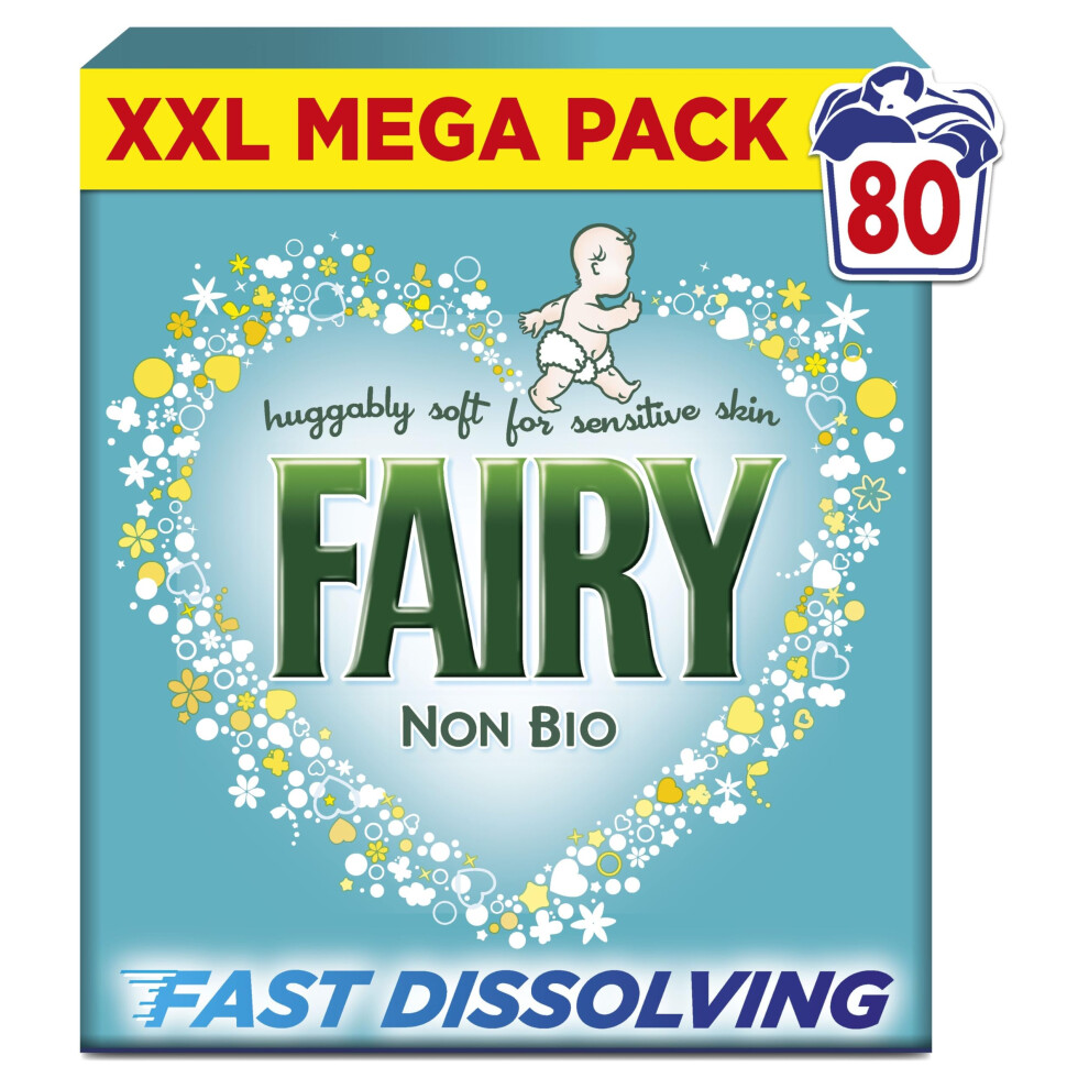 Fairy Non Bio Washing Powder 4.4kg, 80 Washes, for Sensitive Skin, with Anti-residue Technology
