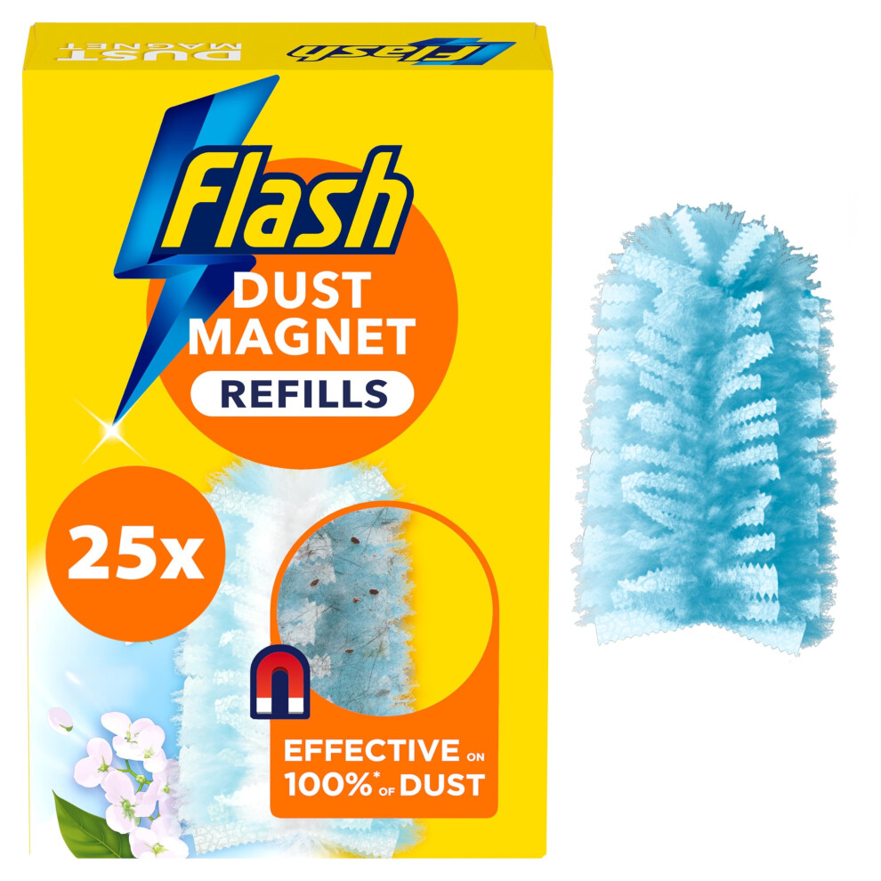 Flash Duster Dust Magnet Refills, Fluffy Dusters Refills, 25 Scented Dusters (5x5), Effective on 100% of Dust, Dust Magnet