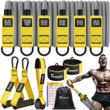 Resistance Bands Set Men, 350lbs Heavy Exercise Bands with Handles, Door Anchor, Ankle Straps, Home Gym Workout Equipment for Strength Training,