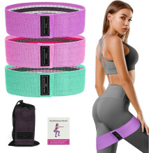 flintronic Fabric Resistance Bands, Exercise Bands Set of 3, Non-Slip Booty Bands with 3 Resistance Levels, Workout Fitness Bands for Hips & Glute,