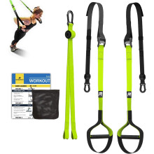RHINOSPORT Sling Trainer Set with Door Anchor Adjustable Fitness Home Suspension - Suitable for Travel and for Indoor and Outdoor Training